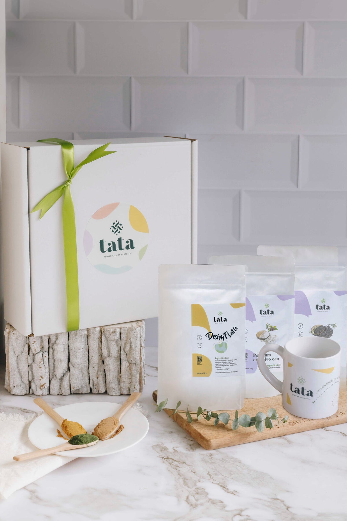 Contenido del pack Intestino en Calma: psyllium, chía y Desimf Latte ecológicos
