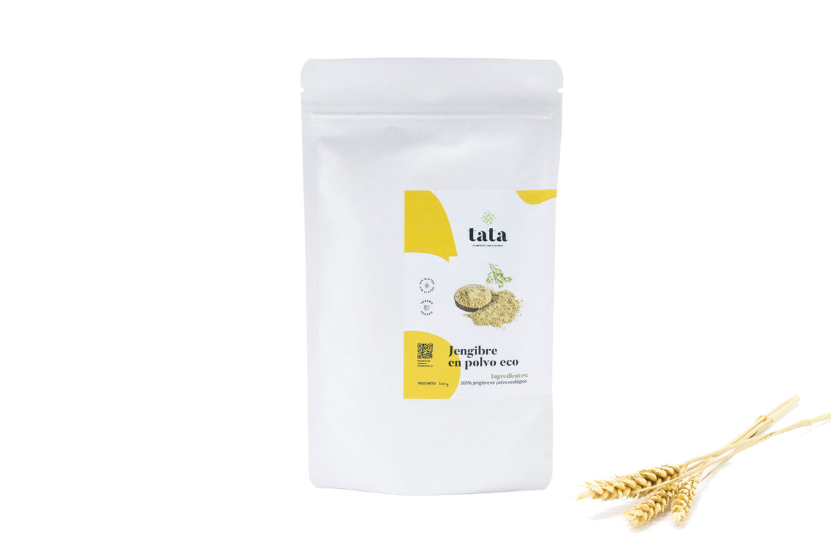 Jengibre en polvo ecológico, especia asiática, Tata Alimentos