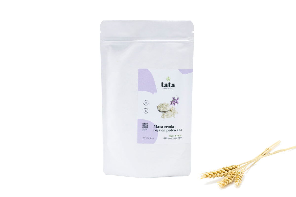 Maca roja en polvo ecológica, superalimento andino para el equilibrio hormonal, Tata Alimentos