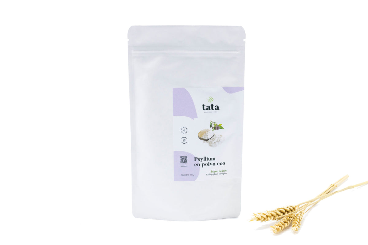 Psyllium en polvo ecológico, fibra soluble para el estreñimiento, Tata Alimentos