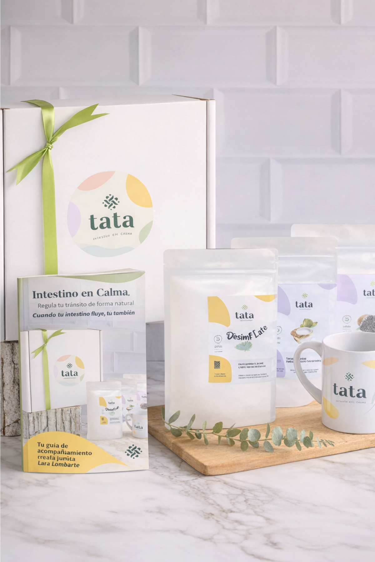 Pack de psyllium, chía y Desimf Latte para el estreñimiento y la hinchazón abdominal, Tata Alimentos