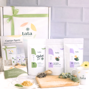 Pack detox natural con spirulina, chlorella y Detox Latte para reducir la hinchazón abdominal y depurar el organismo